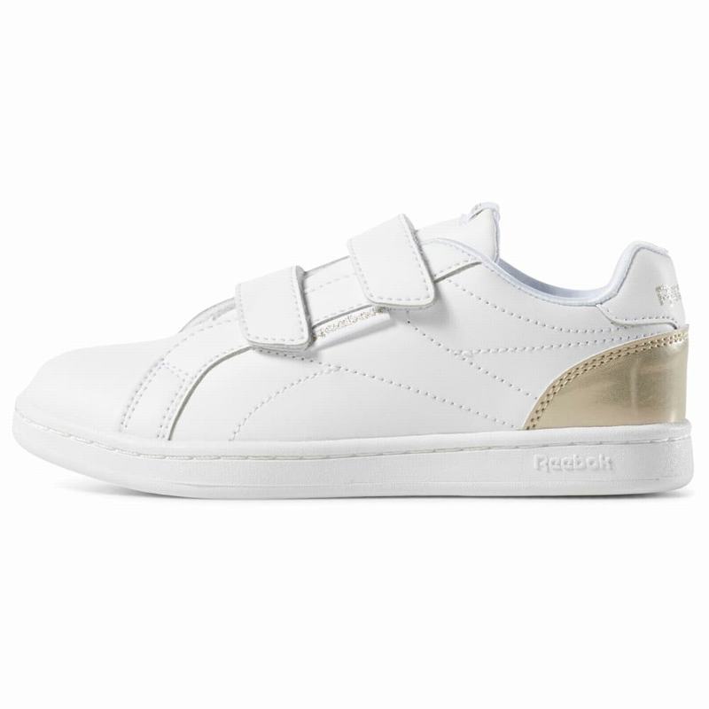 Reebok Royal Complete Clean 2v Shoes Girls White/Gold India WD9040WE